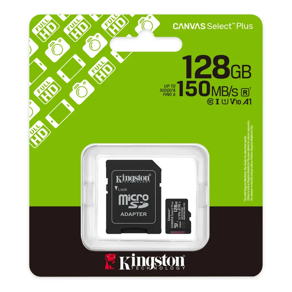 MEMORIA MICRO SD KINGSTON CANVAS SELECT PLUS 128GB CLASS10